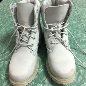 Mint green Timberland boots size 7